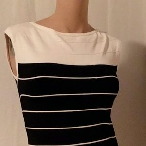 Black and cream pin striped top